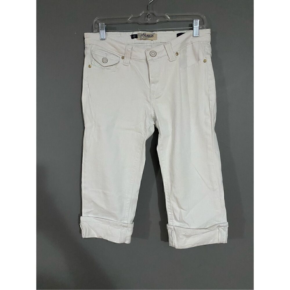 Vigold White Denim Rolled Cuffed Capris Size 7/8 (29)